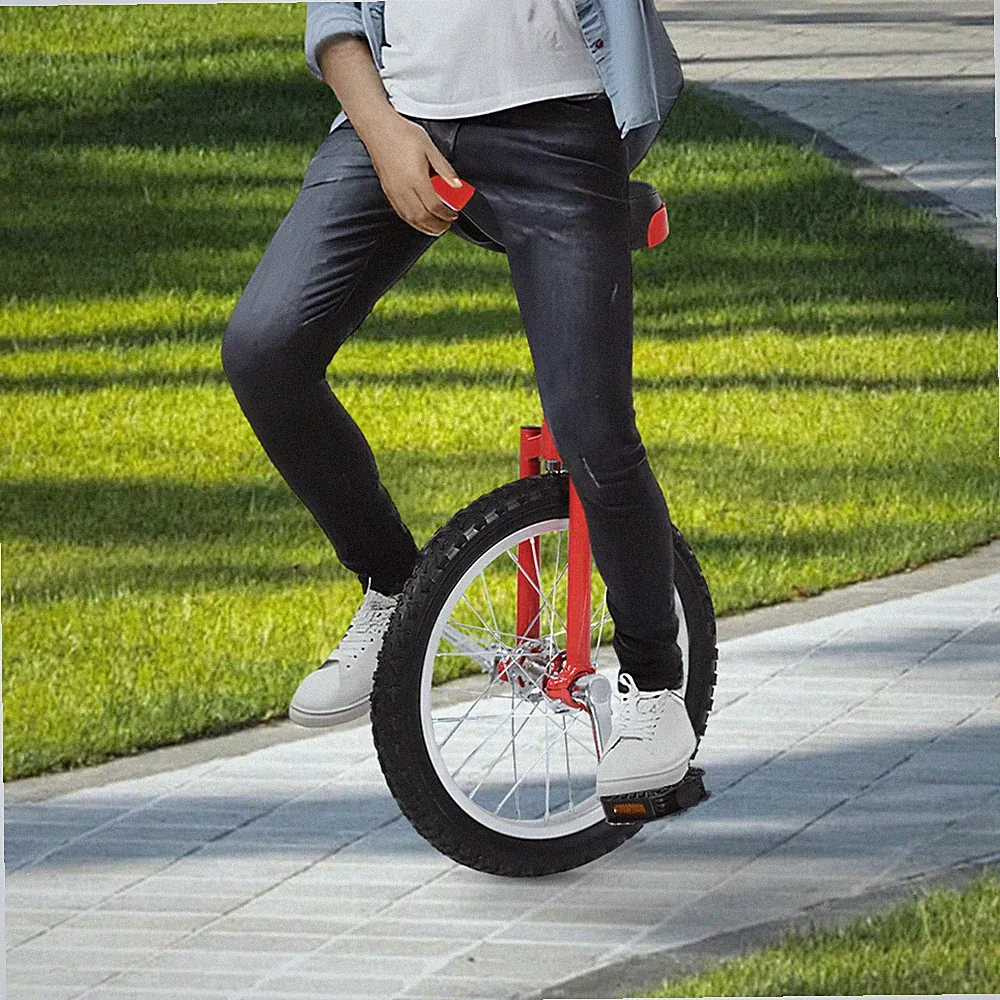 16 Inch Unicycle One Wheel Balance Exercise Bicycle Adjustable For Adults Kids