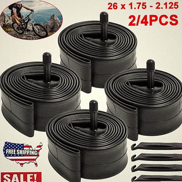 2/4PCS 26" inch Bike Inner Tube 26 x 1.75-2.125 Bicycle Rubber Tire Interior BMX