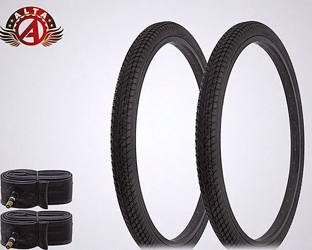 2 ALTA BICYCLE Wire Bead DURABLE 26 x 2.00 TWIN MARCH Semi-Slick Tires w/TUBES.