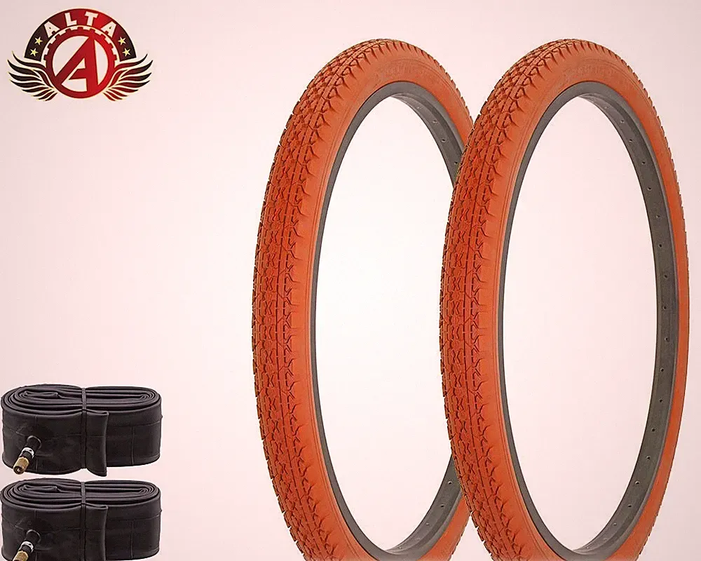 2- CLAY 26" x 2.125" BEACH CRUISER BIKE BICYCLE DIAMOND TIRES 2- TUBES HF-133