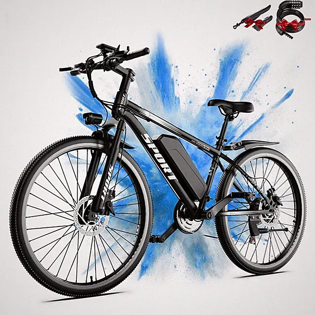 26" Electric Mountain Bike 1500W 25MPH 48V City Commuting Ebike for Adults Teens