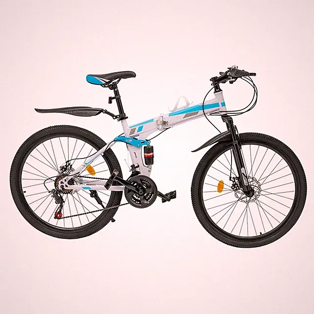 26 Inch Folding Mountain Bike 21 Speed Full Suspension Disc Brake 264.5Lbs