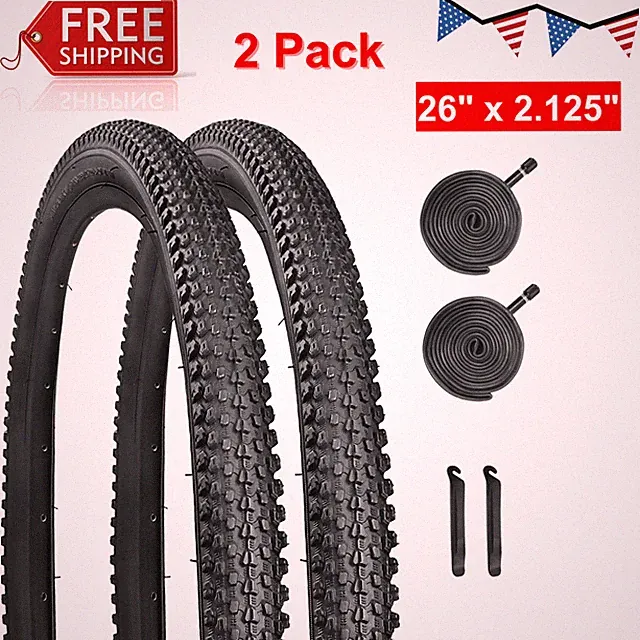 26" x 2.125" Cruiser Bike Tires Replacement Bicycle Tires & Pair 26" Inner Tubes