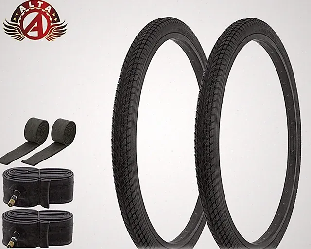 ALTA BICYCLE Wire Bead DURABLE 26 x 2.00 TWIN MARCH Semi-Slick Tires 6pc SET.