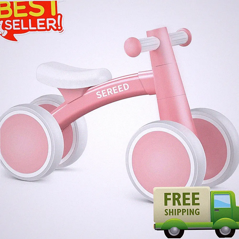 Baby Balance Bike 4 Wheels for 1 Year Old Toddler First Birthday Gift