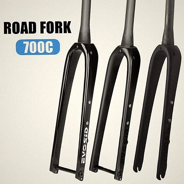 Carbon Fiber Gravel Road Bicycle Hard Fork 700C Thru Axle Disc Brake Rigid Fork