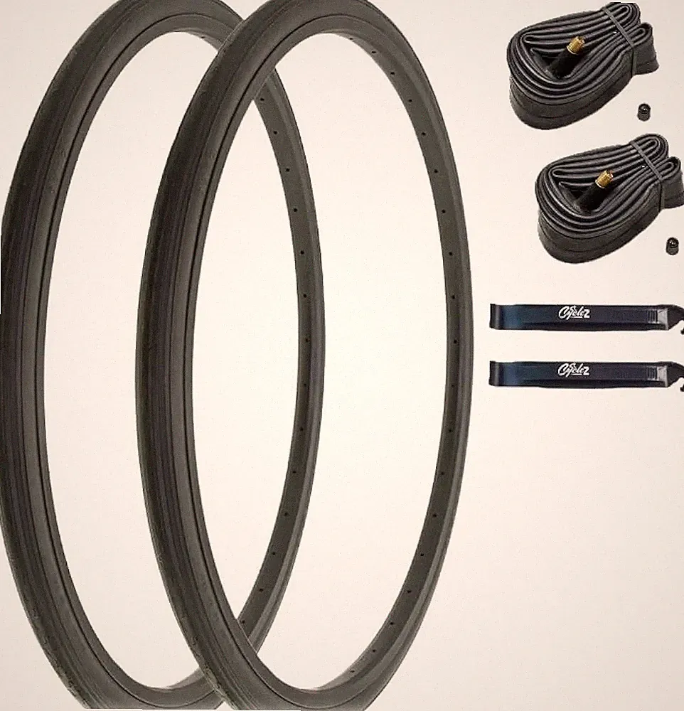 CYCLEZ 26" x 1 3/8 Bicycle Tire Set Classic Road Touring Bike Replacement Kit