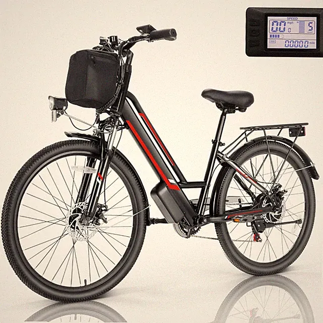 Electric Bike 26In City Commuting Bicycle 500W 48V Cruiser Beach E-bikes w/LCD:)