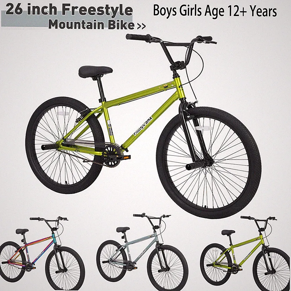 Kids Bike Double Disc Brakes 26 Inch Bicycle Boys Girls Age 12+ Years Freestyle