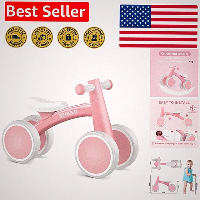Lightweight 4-Wheel Baby Balance Bike for 1 Olds - Safe & Fun Riding