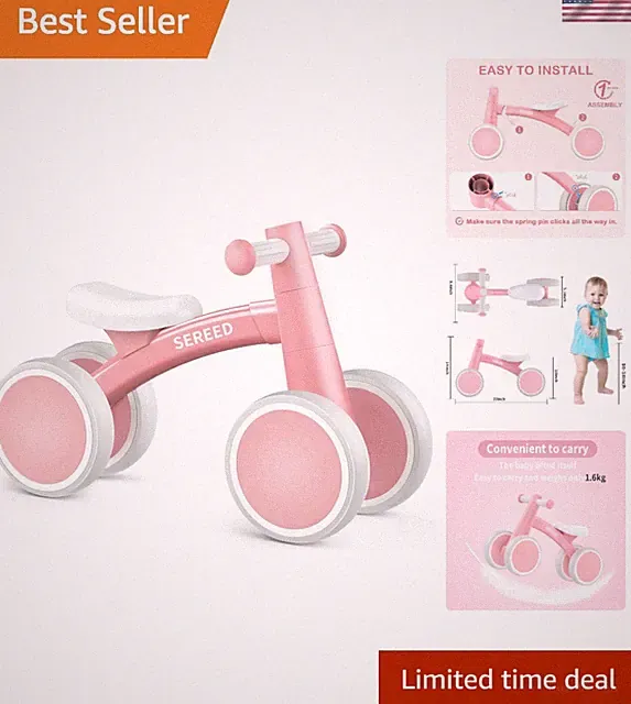 Lightweight Pink Baby Balance Bike for Toddlers Age 12-24 - Safe Fun